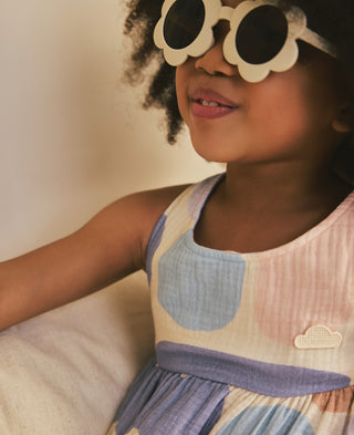 Petite Revery Wrinkled Muslin Dress - Cloudy Seashells