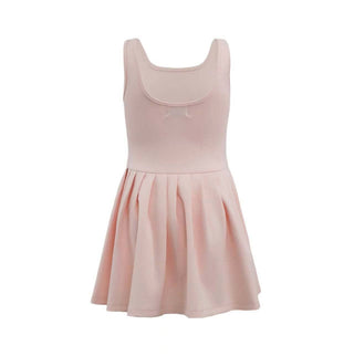 Lola & the Boys peach Heart Scuba Tennis Dress displayed on a hanger, showcasing its vibrant color and stylish design.