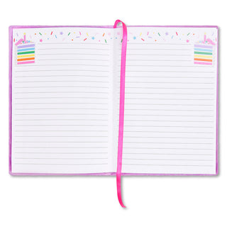 Iscream Piece of Cake Journal
Open notebook with lined pages and colorful tabs on a white background