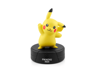 Tonies Pokémon Pikachu toy character, featuring yellow plush with pointy ears and red cheeks, designed for kids' imaginative play.
