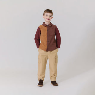 Blue Rooster Boys Jack Shirt - Mixed Checks
Child wearing a two-tone shirt and beige pants on a white background