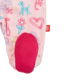 Magnetic Me Pink Party Animals Glow In The Dark Mod Footie
Pink shoe with colorful balloon animal design on a white background