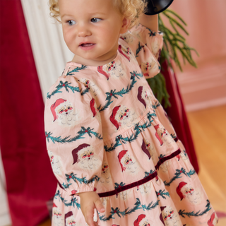 Pink Chicken Baby Girls Maribelle Dress Set- Santa Garland