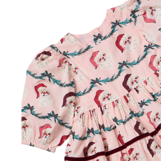 Pink Chicken Baby Girls Maribelle Dress Set- Santa Garland