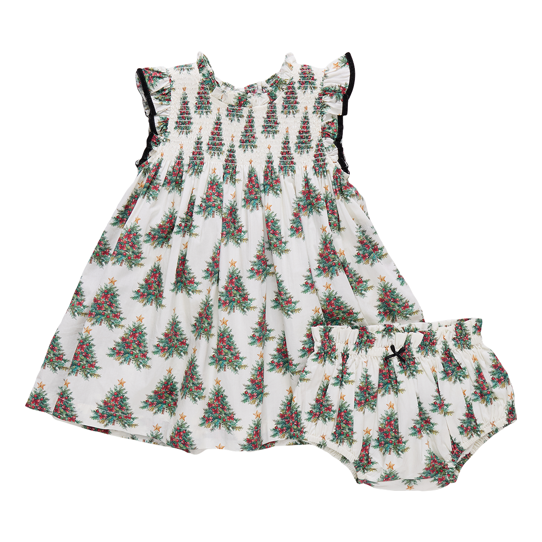 Pink Chicken Baby Girls Stevie Dress Set - Vintage Trees Basically Bows & Bowties Pink Chicken Baby Girls Stevie Dress Set - Vintage Trees Basically Bows & Bowties