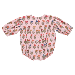 Pink Chicken Baby Girls Wynne Bubble - Multi Flower Drop
Pink baby romper with floral pattern on a white background