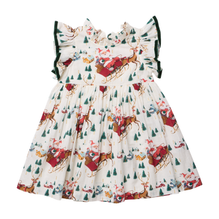 Pink Chicken Girls Jennifer Dress - Santa Sleigh