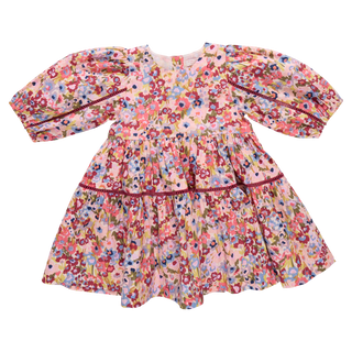 Pink Chicken Girls Maribelle Dress - Burgundy Sketched Floral
Floral dress with long sleeves on a white background