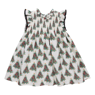 Dress with Christmas tree pattern on a white background