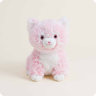 Pink Kitten Warmies
Pink and white fluffy plush toy on a light beige background