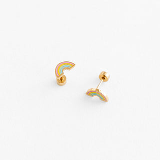 Pip Pop Post Earrings - Pastel Rainbow
Rainbow-shaped earrings on a white background