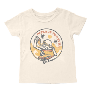 Tiny Whales Pizza is Forever Short Sleeve Tee - Natural
