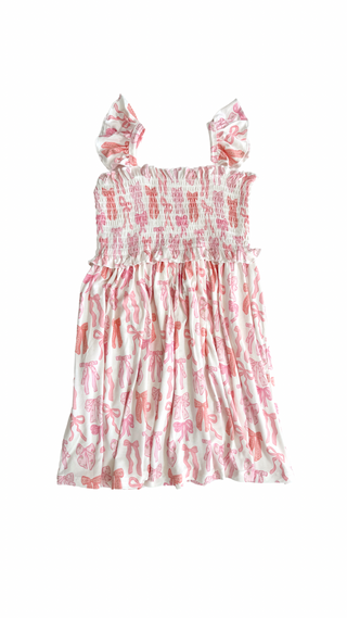 In My Jammers Spring Floral Bows Smocked Twirl Dress