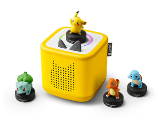 Pokémon Toniebox 2 Starter Set in lightning yellow, featuring a toy audio player and Pokémon-themed accessories by Tonies.