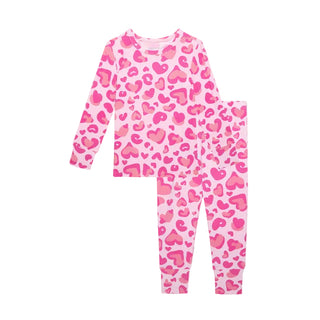 Posh Peanut Classic Pajama Set - Love Leopard
Pink heart-patterned pajama set on a white background