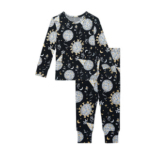 Posh Peanut Classic Pajama Set - Midnight BashChildren's pajama set with space-themed design on a white background