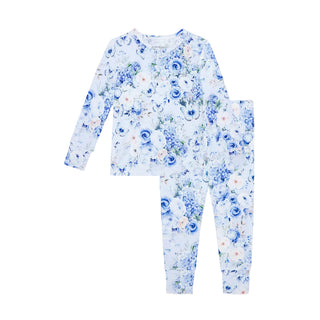 Posh Peanut Classic Pajama Set - Trista
Floral pajama set with blue and white flowers on a light blue background