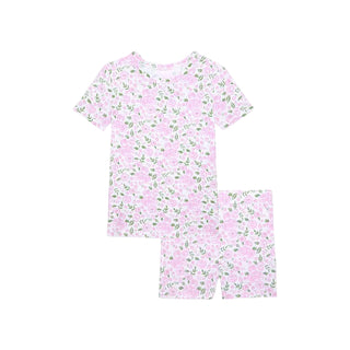 Posh Peanut Classic Pajama Short Set - Annabeth
Floral pajama set with pink and green pattern on a white background