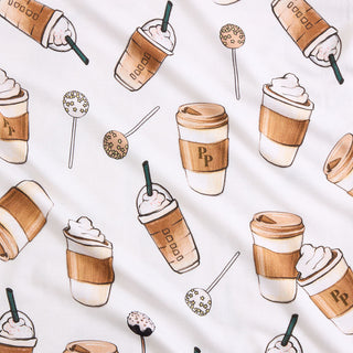 Posh Peanut Coffee Classic Pajama Set
Pattern of coffee cups and lollipops on a white background