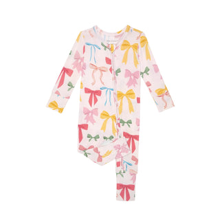 Posh Peanut Convertible One Piece - Shawna
Baby onesie with colorful bow pattern on a white background