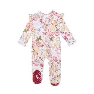 Posh Peanut Picot Footie Ruffled Zippered One Piece - Kristiana