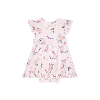 Posh Peanut Ruffled Twirl Bodysuit Dress - Piroutte
Floral dress with ruffled sleeves on a white background
