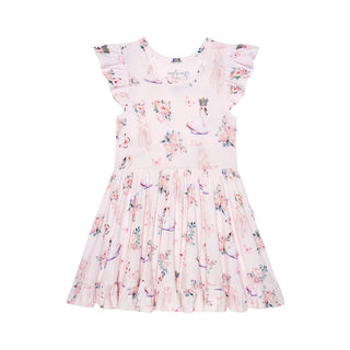 Posh Peanut Ruffled Twirl Dress - Pirouette
Floral dress with ruffled sleeves on a white background