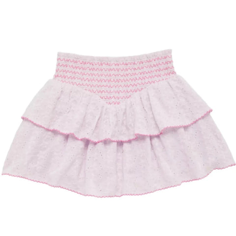 KatieJ NYC Tween Karlie Embroidered Skirt in Baby Pink