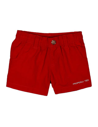 Boys' crimson Mallard shorts by Properly Tied featuring a comfortable fit and casual design, ideal for everyday wear.