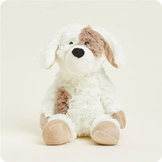 Puppy Warmies
Plush dog toy with white and brown fur on a light beige background