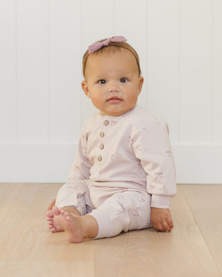 Quincy Mae Relaxed Fleece Jumpsuit - Bows