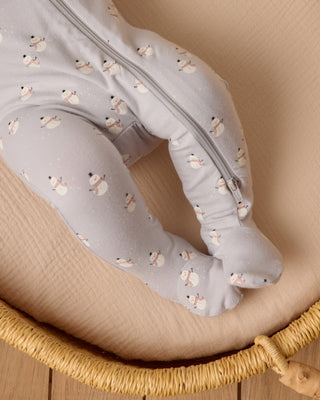 Quincy Mae Bamboo Zip Footie - Snowmen