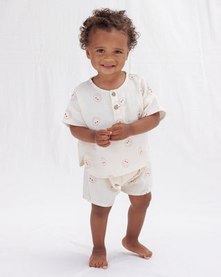 Quincy Mae, Quincy Mae Woven Boxy Top + Short Set - Heart Eyes, Outfit Sets - Basically Bows & Bowties
