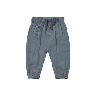 Quincy Mae Luca Pant - Ocean
Blue baby pants with button details on a white background