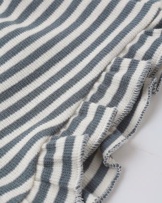 Quincy Mae Evie Tank and Shortie Set in Ocean Stripe, a 2-piece baby outfit with a sleeveless tank and matching shorts.