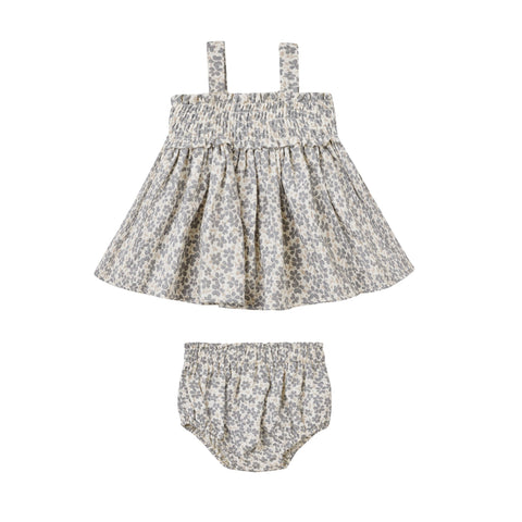 Quincy Mae Mae Smocked Top + Bloomer Set - Poppy