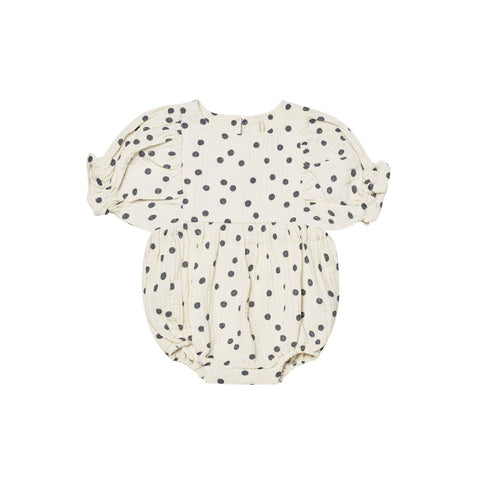 Quincy Mae Cosette Romper - Navy Dot, Quincy Mae, cf-size-18-24-months, cf-size-2-3y, cf-type-romper, cf-vendor-quincy-mae, Cosette Romper, Quincy Mae, Quincy Mae AW23, Quincy Mae Dress, Romp