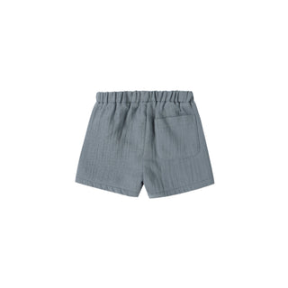 Quincy Mae Ocean utility shorts for kids, featuring a soft fabric and relaxed fit in a calming ocean blue color.