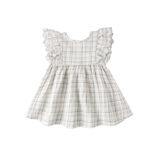 Quincy Mae Alina Dress - Blue Plaid
Plaid dress with ruffled sleeves on a white background