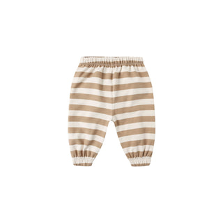 Quincy Mae Oversized Crew Sweatshirt & Oversized Sweatpant Set - Gold Stripe
Striped baby pants on a white background