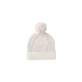 Quincy Mae Beanie - Lilac
White knit beanie with a pom-pom on a white background