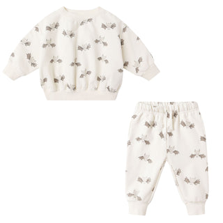 Quincy Mae Relaxed Fleece Sweatshirt & Relaxed Sweatpant Set - Bats
Children's pajama set with butterfly pattern on a white background