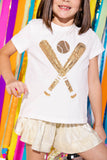 Queen of Sparkles, Queen of Sparkles Kids Gold Baseball S/S Tee - Basically Bows & Bowties