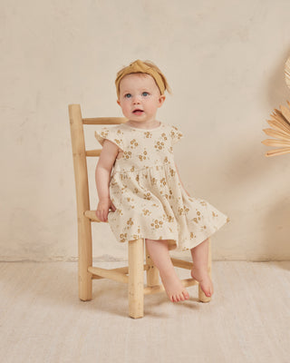 Quincy Mae, Quincy Mae Flutter Sleeve Dress - Honey Flower - Basically Bows & Bowties