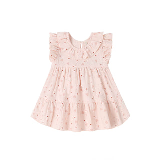 Quincy Mae Charlotte Dress - Heart Confetti
Pink dress with ruffled sleeves on a white background