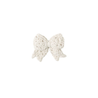 Quincy Mae Crochet Bow - Natural
White knitted bow on a white background