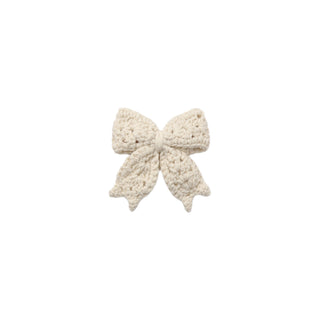 Natural crochet bow hair clip by Quincy Mae, soft and textured accessory for stylish hair styling.