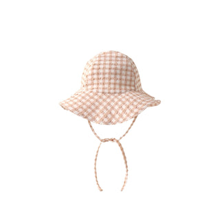 Quincy Mae Sun Hat - Melon Check
Checkered baby hat on a white background