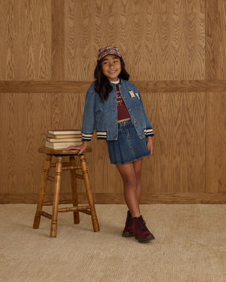 Rylee & Cru, Rylee & Cru Pleated Denim Skirt - Indigo Denim - Basically Bows & Bowties