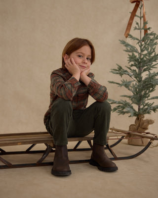 Rylee & Cru Pocketed Flannel Shirt - Holiday Plaid